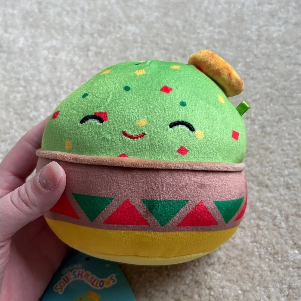 Squishmallows Gideon Guacamole and Chips Plush Toy Green Stuffed Toy 5”